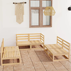 vidaXL Salon de jardin 6 pcs bois de pin massif