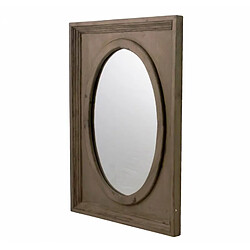 L'Héritier Du Temps Miroir Mural Glace Ovale Trumeau Style Ancien Cadre avec Moulure en Bois Marron 3,5x54,5x72,5cm