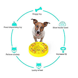 Avis Jouets en forme de puzzle pour chien, distributeur de friandises, jeu d'entraînement interactif, lent et éducatif pour chien, jaune