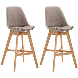 Avis Non Lot de 2 tabourets de bar Cannes tissu naturel