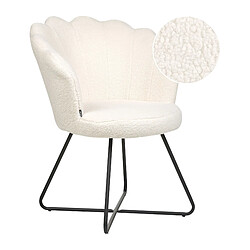 Beliani Fauteuil LOVELOCK Bouclé Blanc