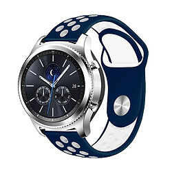 NIS Bracelet Sport Compatible avec Huawei Watch 4 Pro Space Edition - Bleu Foncé / Blanc