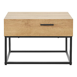 Acheter Helloshop26 Table de chevet métal 39 x 55 x 40 cm noir effet chêne 03_0008686