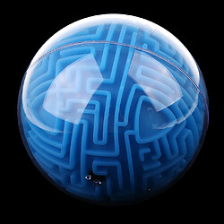 3d labyrinthe boule magique boule de puzzle cerveau labyrinthe jeu enfants jouet éducatif bleu (difficulté difficile)