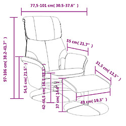 vidaXL Fauteuil inclinable de massage avec repose-pied noir similicuir pas cher