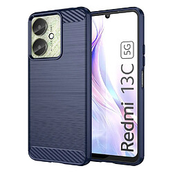 Htdmobiles Coque pour Xiaomi Redmi 13C / Poco C65 / Poco M6 5G - housse etui silicone gel carbone + film ecran - BLEU FONCE