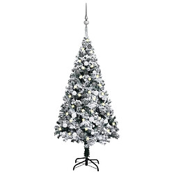 vidaXL Arbre de Noël artificiel pré-éclairé et boules vert 150 cm PVC