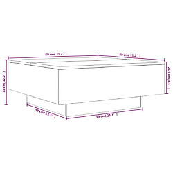 vidaXL Table basse chêne fumé 80x80x31 cm bois d'ingénierie pas cher