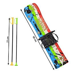 Marmat SKI Jeu et apprentissage enfant avec bâtons Vert 90 CM