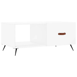 Maison Chic Table basse,Table Console Table d'appoint, Table pour salon blanc 90x50x40 cm bois d'ingénierie -MN36484