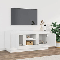 Avis Maison Chic Meuble TV scandinave - Banc TV pour salon blanc brillant 102x35x45 cm bois d'ingénierie -MN64924