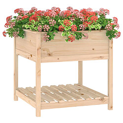 Avis vidaXL Jardinière avec étagère 82,5x82,5x81 cm Bois massif de pin