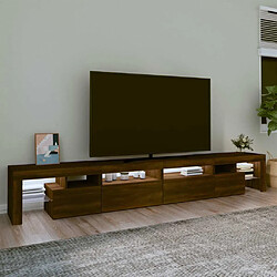 Avis Maison Chic Meuble TV avec lumières LED, Banc TV pour salon, Meuble de rangement Chêne marron 260x36,5x40 cm -GKD64254