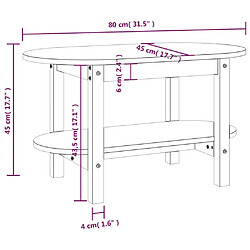 vidaXL Table basse Gris 80x45x45 cm Bois massif de pin pas cher