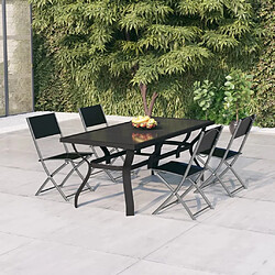 Salle à manger de jardin 5 pcs,Table et chaise à dîner Gris et noir -MN48484