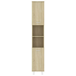 Maison Chic Armoire de salle de bain,Meuble de rangement,Meuble haut Chêne sonoma 30x30x179 cm Aggloméré -GKD127753 pas cher