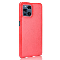 Coque en TPU + PU Texture litchi anti-goutte enduite rouge pour votre Oppo Find X3/Find X3 Pro