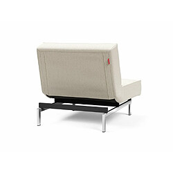 Acheter Inside 75 INNOVATION LIVING Fauteuil design SPLITBACK CHROME convertible lit 90*115 cm tissu Bouclé Off White