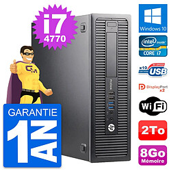 PC HP ProDesk 600 G1 SFF Intel i7-4770 RAM 8Go Disque Dur 2To Windows 10 Wifi - Occasion