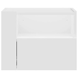 Avis vidaXL Table de chevet murale blanc 45x30x35 cm