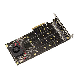 Avis Kalea-Informatique Carte contrôleur PCIe 3.0 8x pour 4 SSD M.2 NVMe M Key (M2 NGFF). CHIPSET PLX8724 - Bande passante 64GB Max 12000MB/s