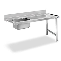 Table de Prélavage Inox avec Bac à Gauche et sans Étagère - Distform