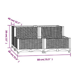 vidaXL Lit surélevé 80x80x38 cm Polypropylène pas cher