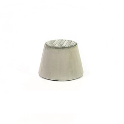 Webmarketpoint Pouf en velours de métal gris cm 46,5 x 46,5 xh 33