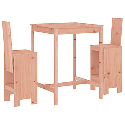 Maison Chic Table de bar et chaises d'extérieur 3 pcs,Ensemble de bar de jardin pour relax bois massif de Douglas -GKD567507