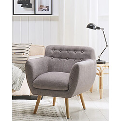 Beliani Fauteuil MELBY Tissu Gris clair