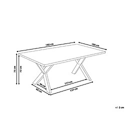 Avis Beliani Table blanche 180 x 100 cm LISALA