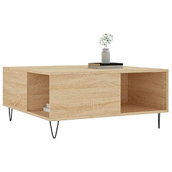 Avis Maison Chic Table basse,Table Console Table d'appoint, Table pour salon chêne sonoma 80x80x36,5 cm bois d'ingénierie -MN84457