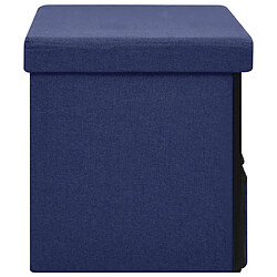 Avis vidaXL Banc de rangement pliable Bleu 76x38x38 cm Faux lin