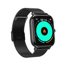 Chrono Montre Connectée pour hommes femmes Écran LCD 1,54", Support Bluetooth d'Appel/Heart Rate Monitor/Sleep Monitor/Blood Pressure Monitoring/Podomètre-Noir1