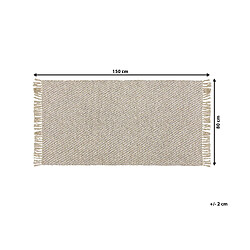 Beliani Tapis beige à motif rayé 80 x 150 cm ALADAG