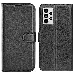 Etui en PU texture litchi, fermoir magnétique avec support noir pour votre Samsung Galaxy A33 5G