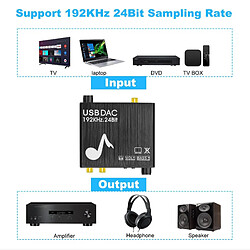 Avis 192KHz USB DAC En Alliage D'aluminium Numérique SPDIF Coaxial à Analogique Convertisseur, Bonne Compatibilité