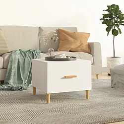 Maison Chic Table basse,Table Console Table d'appoint, Table pour salon Blanc 50x50x40 cm Bois d'ingénierie -MN35897