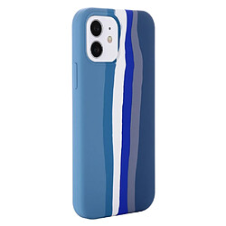 Coque en silicone style arc-en-ciel bleu pour votre Apple iPhone 12 mini 5.4 pouces