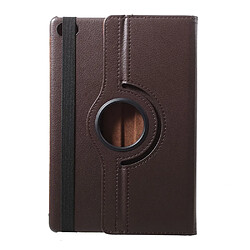 Etui en PU litchi support rotatif 360 degrés marron pour votre Huawei MediaPad M5 lite 10