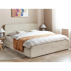 Beliani Lit double en tissu beige avec coffre 180 x 200 cm RENNES