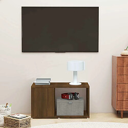 Maison Chic Meuble TV scandinave - Banc TV pour salon Chêne marron 60x24x32 cm Bois d'ingénierie -MN78301