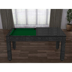 De Faugeres Billard convertible table 6 personnes Texas noir boisé et vert (tapis)