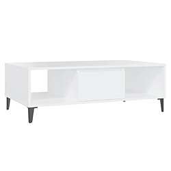 Maison Chic Tabls basse,Table Console pour salon Blanc 103,5x60x35 cm Aggloméré -MN23106