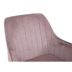 Decoshop26 Chaise de bureau pivotante en velours rose avec accoudoir base dorée 04_0006211 pas cher