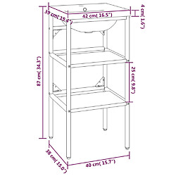 vidaXL Cadre de lavabo de salle de bain vasque à encastrer Blanc Fer pas cher