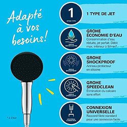 Acheter Ensemble flexible et pommeau de douche 1 jet (Pluie) - GROHE Vitalio Start 110 26720001 - Sélection facile - Economie d'eau