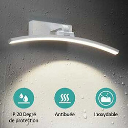 Avis EMKE Lampe Miroir LED Salle de Bain Rotative 180° Lumière Naturelle 4000K Lampe pour Miroir Armoire Lumineuse Blanc (L : 40cm)