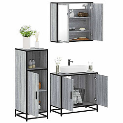 vidaXL Ensemble de meubles de salle de bain 3 pcs Sonoma gris