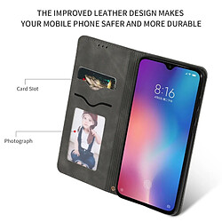 Wewoo Housse Coque Etui en cuir avec rabat horizontal magnétique Business Skin Feel pour Xiaomi 9 gris foncé